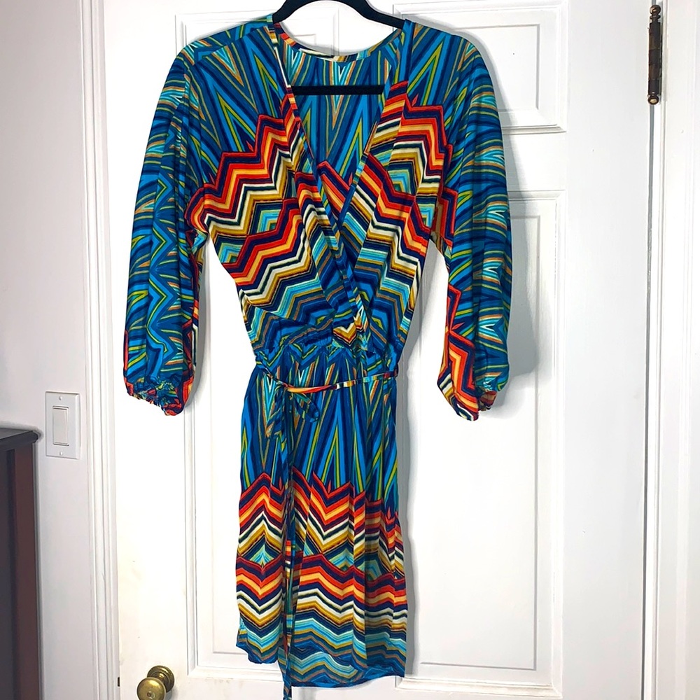 Cool Chevron pattern multicolored dress